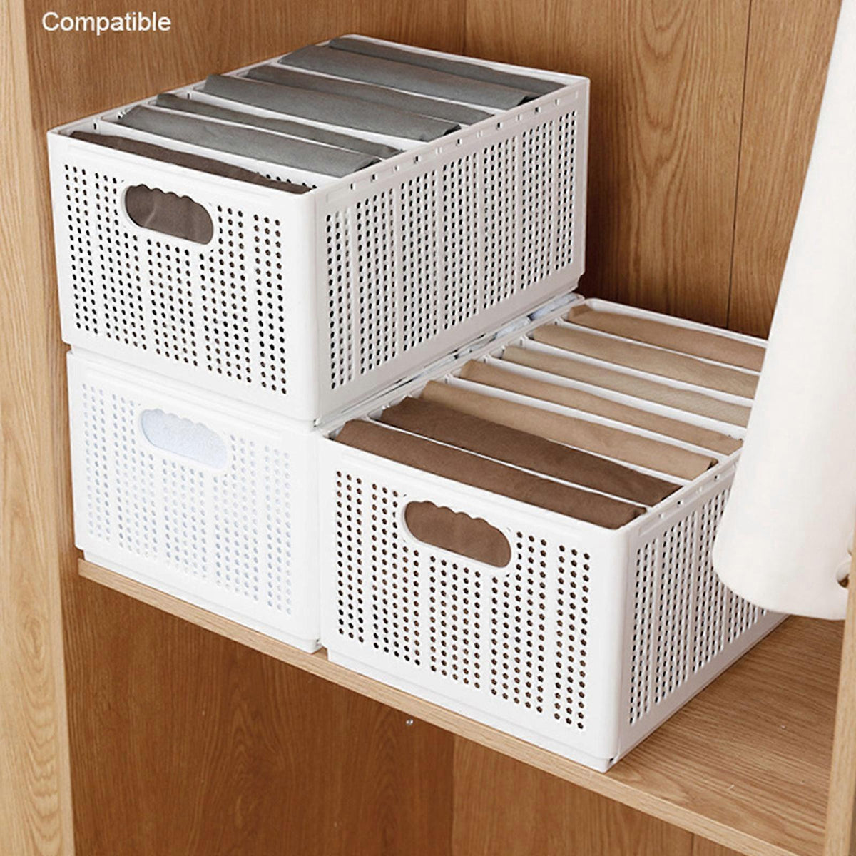 Foldable Laundry Basket For Clothes Space Saving Underwear Socks Storage and Sorting Box Home Organization Tool S