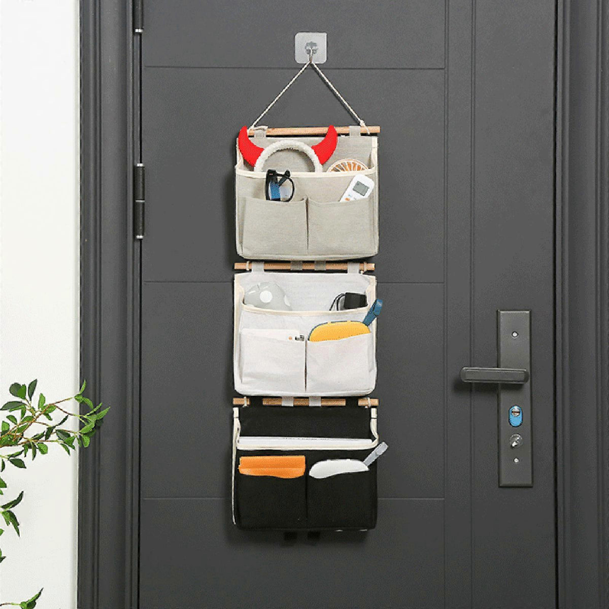 Multipurpose Hanging Storage Bag Practical and Functional Hangings Pocket Foldable Wall Organizer Closet Organisers Light Grey