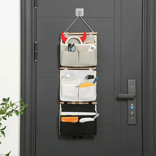 Multipurpose Hanging Storage Bag Practical and Functional Hangings Pocket Foldable Wall Organizer Closet Organisers Light Grey