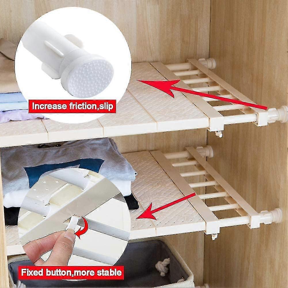 Expandable Shelves Wardrobe Organiser Closet Storage Cupboard Shelf For Kitchen, White Airing Cupboa