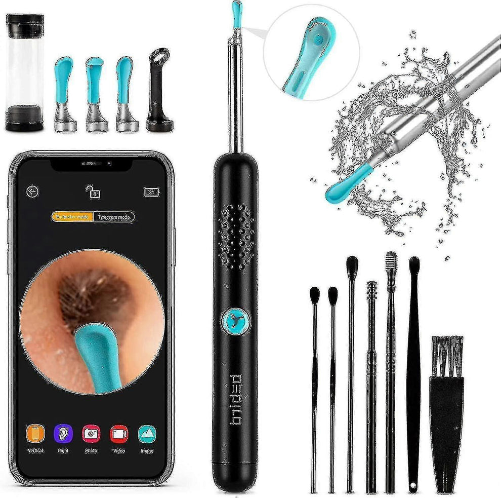 Ear Wax Removal Tool Camera - R1 Upgraded Anti-fall Off Eartips Ear Cl ...