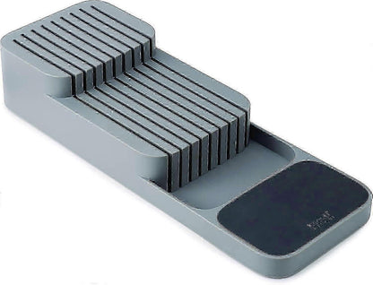 Knife Divider Organiser Cutlery Drawer Compartment Organiser , Kitchen Drawer Organiser Tray, Knife Holder, Grey