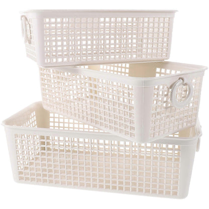 Home Organisation And Storage Wire Baskets With Handles For Desktop Accessories 26.5X14X8.8CM 3Pcs