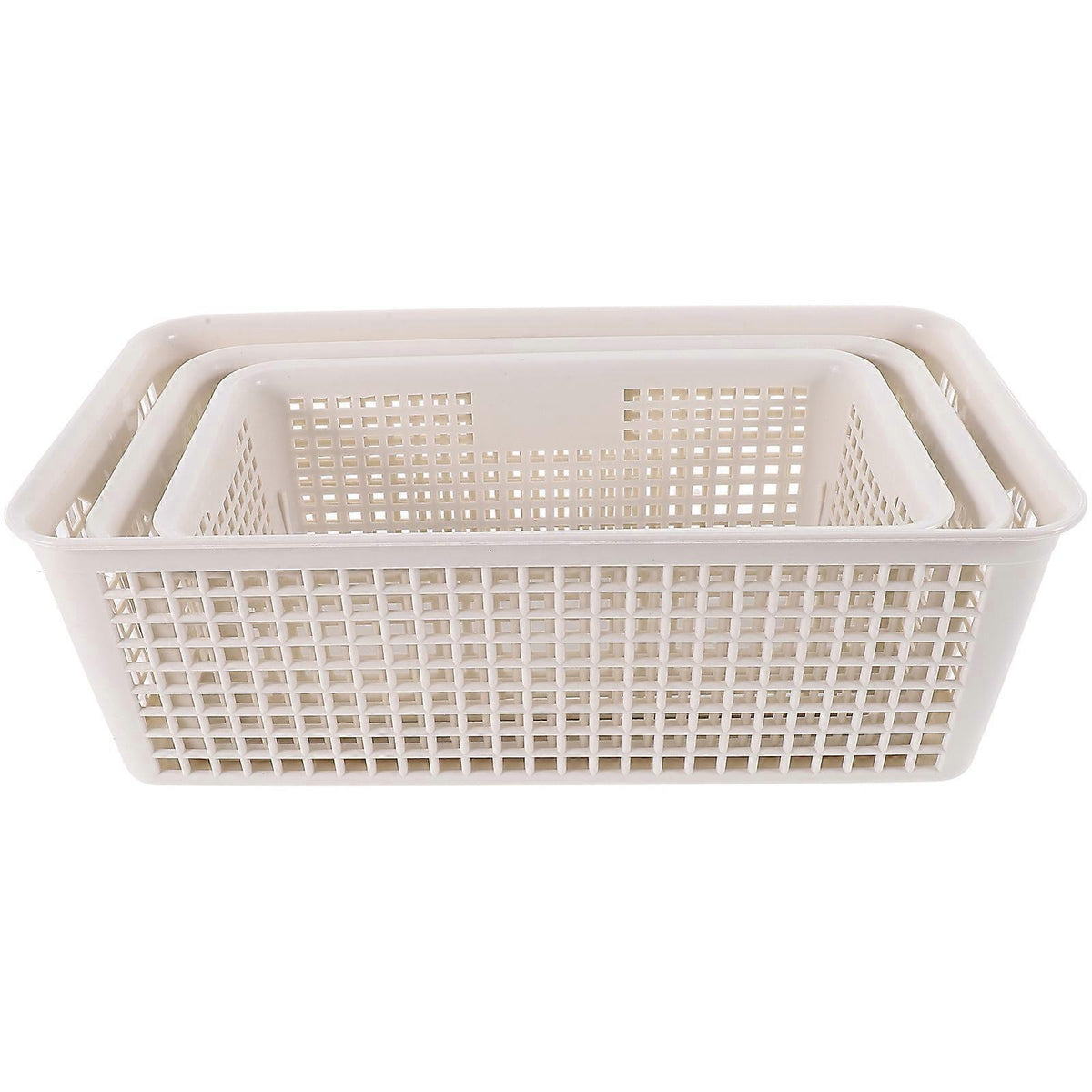 Home Organisation And Storage Wire Baskets With Handles For Desktop Accessories 26.5X14X8.8CM 3Pcs